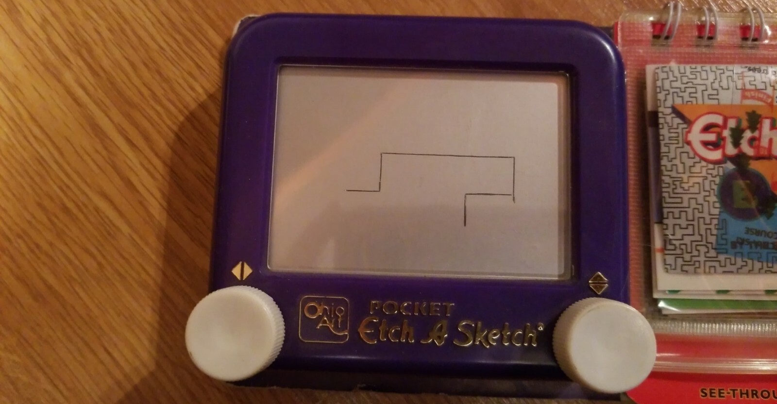 Pocket Etch A Sketch Purple with 9 See Through Games and Book Ohio Art