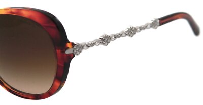 Pre-owned Tiffany & Co Sunglasses Tf4053b 80813b 58mm Red Havana / Brown Gradient Lens