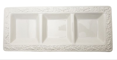 3 Section Dolomite Rectangular 18 in.Platter