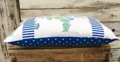 Vintage Blue Bouquet tablecloth pillow cover