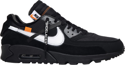 Nike OFF-WHITE x Air Max 90 Sneaker in Black Size 7 - AA7293 001