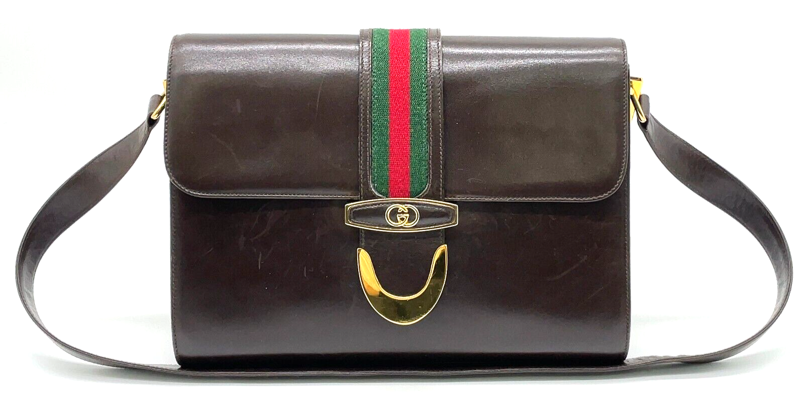 Authentic Gucci Vintage Sherry Line Leather Brown Authentic Gucci Vintage Sherry Line Leather Brown