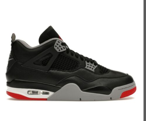Pre-owned Jordan Air  4 Retro Black/fire Red-cement Grey Fv5029-006 Men's Size 12 In Gray