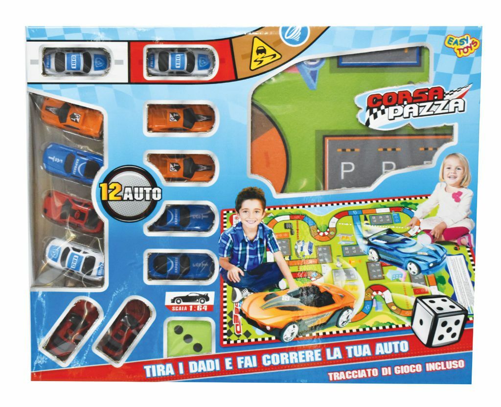 Corsa Pazza Tappeto Con 12 Macchinine Giocattolo Gioco Bambini sar