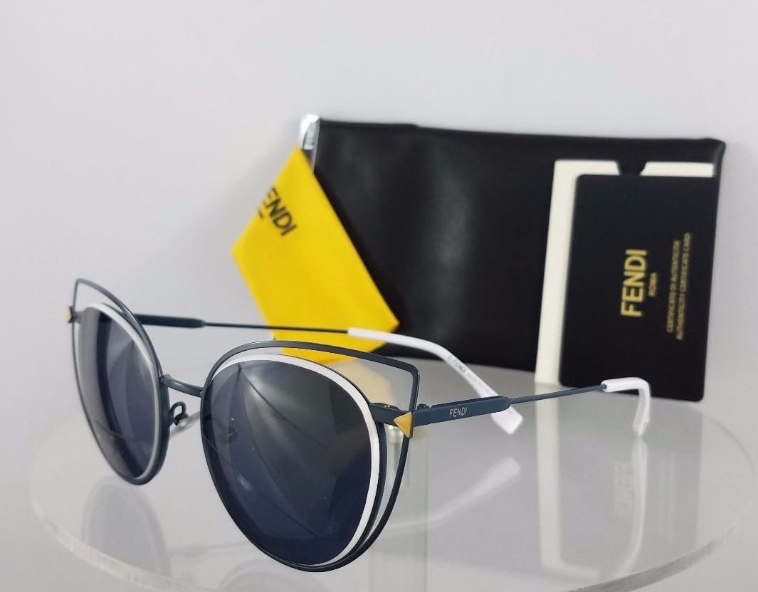 Pre-owned Fendi Brand Authentic  Ff 0176/s Sunglasses Tlp72 Blue White Frame 53mm