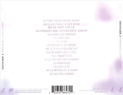 DOMINIQUE A. TOUT SERA COMME AVANT NEW CD