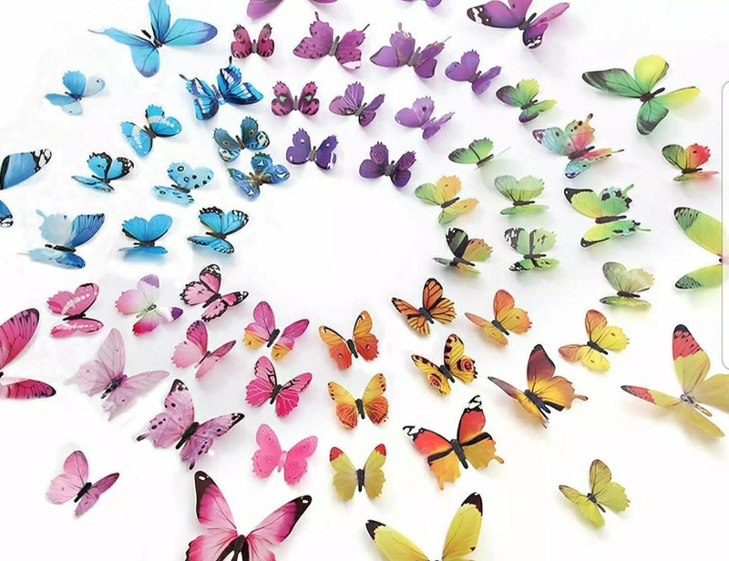 12 pcs 3d butterfly wall sticker decor, party, wedding, diy,