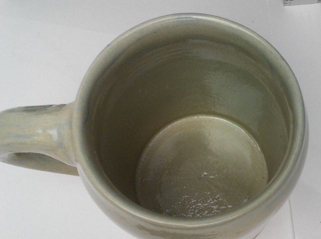 Vintage Lowenbrau Munich Stein Mug Cup Pottery Primative Glazed Tan .5L Germany