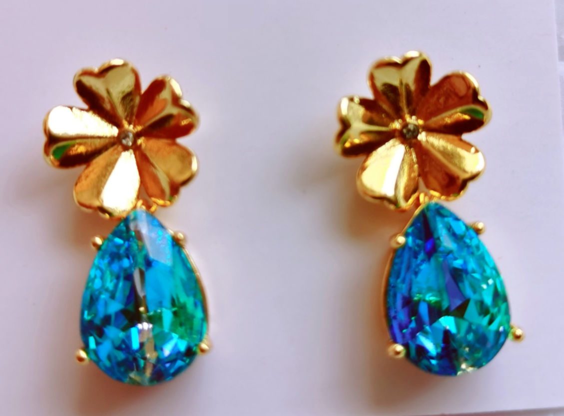 【限定価格】Kate Spade☆Cubic Zirconia Drop Earrings ピアス Kate Spade Gold Flower Cubic Zirconia CZ Crystal Teardrop