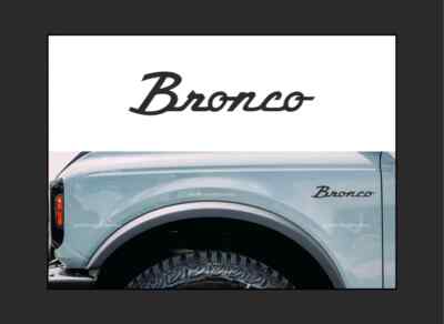 2x Heritage Script Logo Fender Vinyl Decals For Ford Bronco 2021 2022 2023 2024