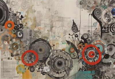 FULL OF OWLS 17'' x 11'' Poster Print SIGNED Pop Collage Modern Wall Art 3231