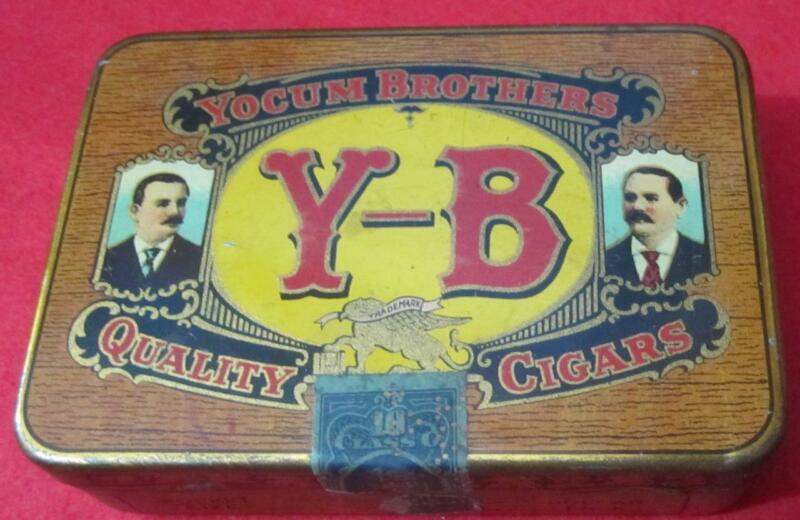 Vintage Cigar Tin Yocum Brothers Y-B Quality Cigars Reading Pennsylvania