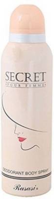 RASASI SECRET POUR FEMME DEODORANT SPRAY FOR WOMEN WITH FREE SHIPPING - 200 ML