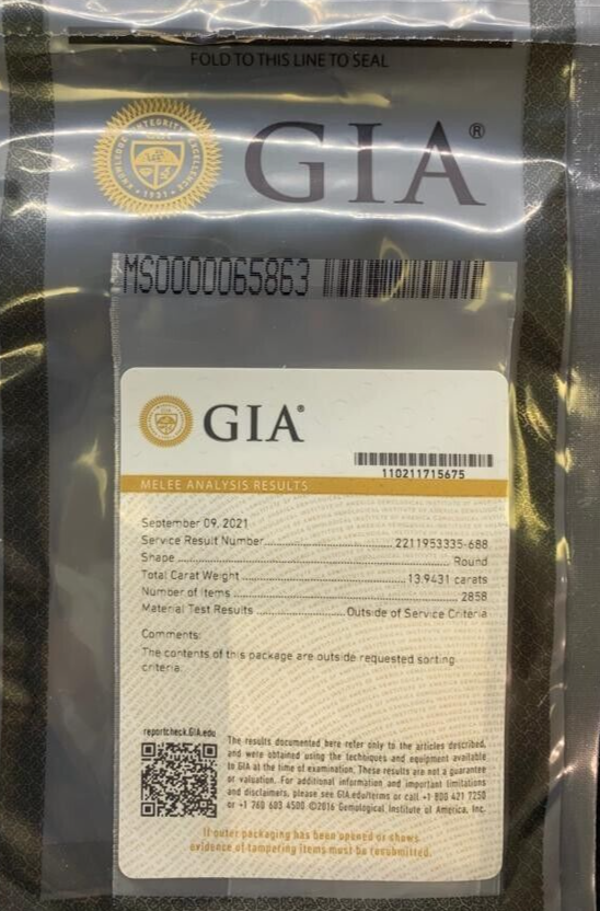 GIA Certified 13.9431 ct Round Diamond Melee Out/Service Single Cut Lot of 2858