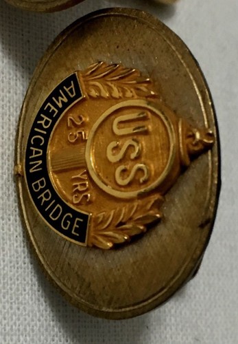 United States Steel Cuff Links American Bridge 25yrs 1/20 12kt Gold Filled