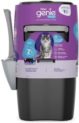 Litter Genie Plus Pail (Black) | Cat Litter Waste Disposal S