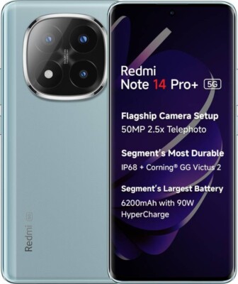 REDMI Note 14 Pro+ Plus 5G Titan Black 512 GB 12 GB RAM Global Version Unlocked