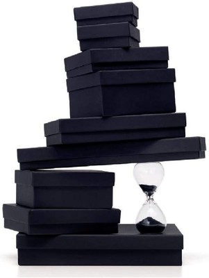 888 Display - Pack of 20 Boxes of 7" x 5" x 1 1/4" Black Matte Cotton Filled Box