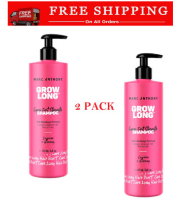 Marc Anthony Grow Long Super Fast Strength Shampoo with Caffeine&Ginseng, 2pack.