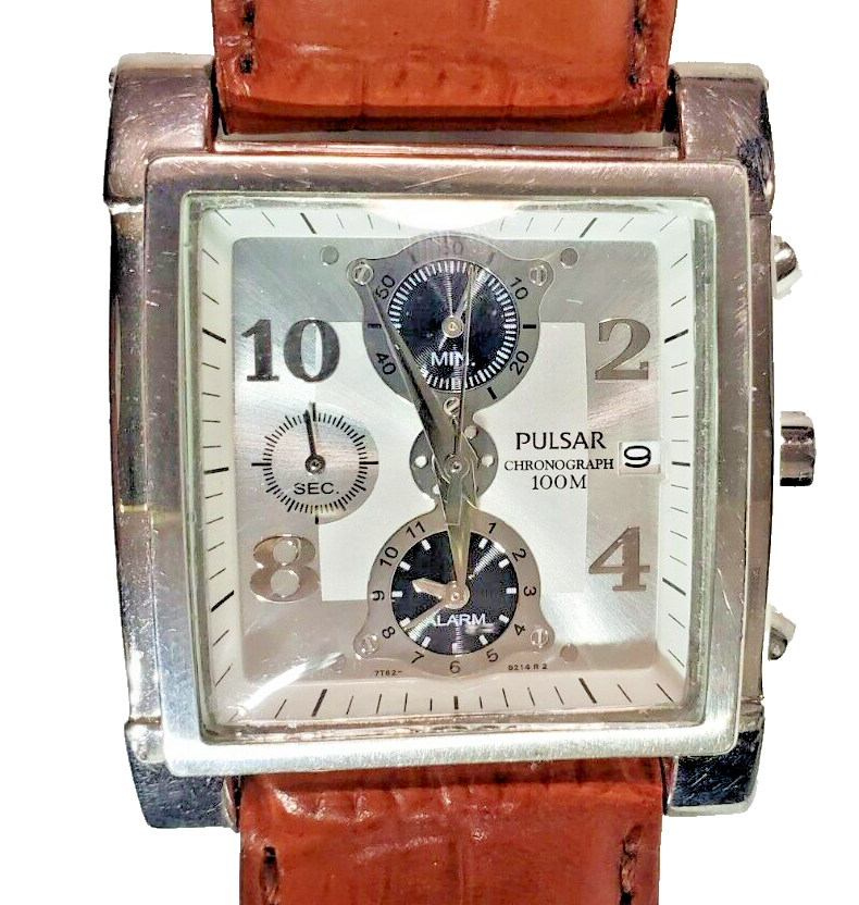 Pulsar by Seiko 7T62-X095 Chronograph, Alarm, S/S Silver Dial Watch. Runs. Pulsar by Seiko 7T62-X095 Chronograph, Alarm, S/S Silver Dial Watch. Runs.