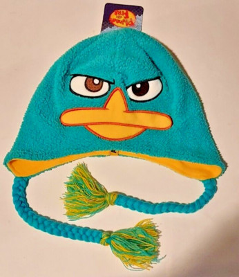 NEW Disney Phineas & Ferb Hat Perry Platypus Face Beanie Ski Laplander 14-1