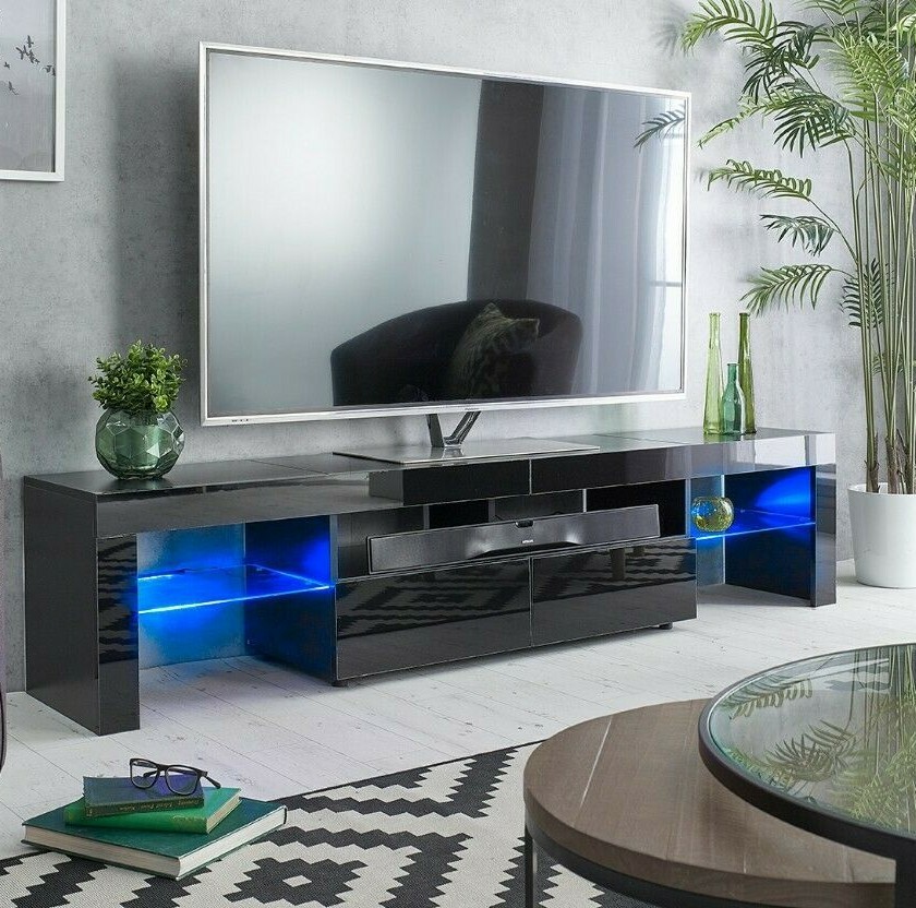 Cabinet Matt Gloss With Lights For 65" To 90" Flat Screen Le