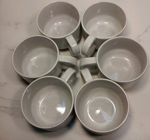 6 Natural Stoneware Cups Mugs MIDWINTER ENGLAND Excellent Stacking (Wedgwood)