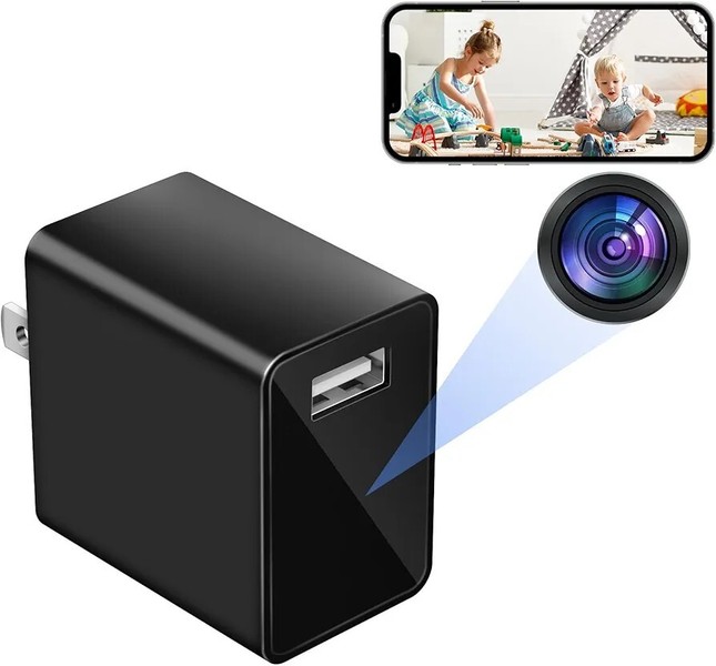 Hidden Camera Charger - WiFi Spy Camera - Mini Wireless Nanny Cam - Full HD