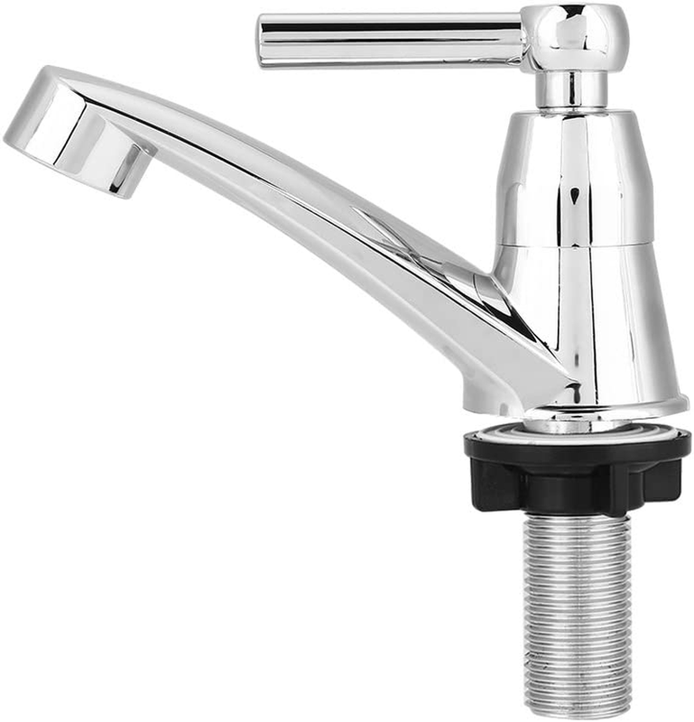 Modern Single Cold Faucet Sink Accessories Chrome Finish Water Tap for Home Bath