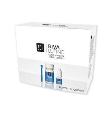 SDI Riva Luting Glass Ionomer Luting Cement 35g+25g+Accessories Antimicrobial