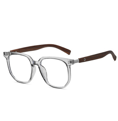 Unisex TR90 Anti Blue Light Reading Glasses Imitation Wood Clear Lenses Glasses