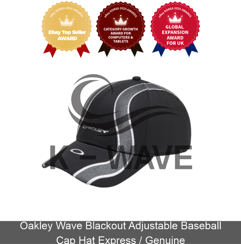 Oakley Wave Blackout Adjustable Baseball Cap Hat Express / Genuine