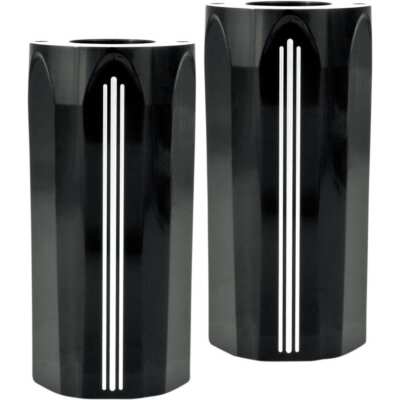 Performance Machine PM Black Tech Fork Boots Upper Slider Covers Harley 84-13