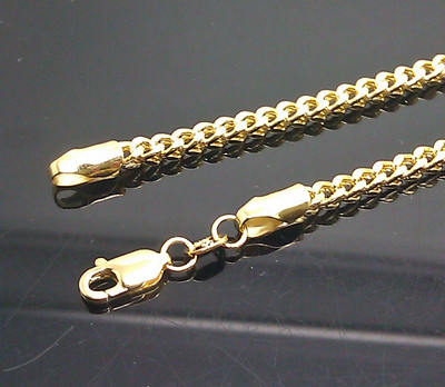 Pre-owned Globalwatches10 Real 10k Yellow Gold Franco Chain 26" Necklace 3.5mm