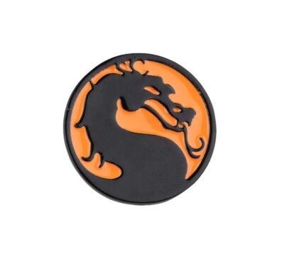 Mortal Kombat Game Movie Dragon Orange Black Logo Enamel Metal Pin