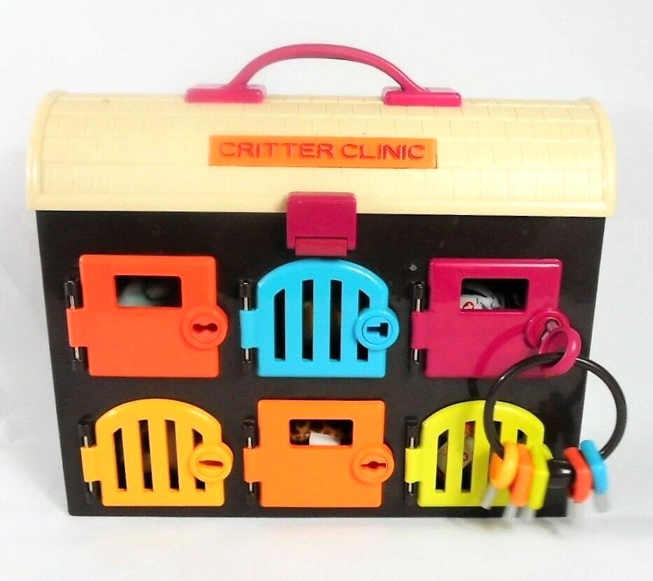 B Critter Clinic Vet Set Toy Battat Locking Doors Keys Set