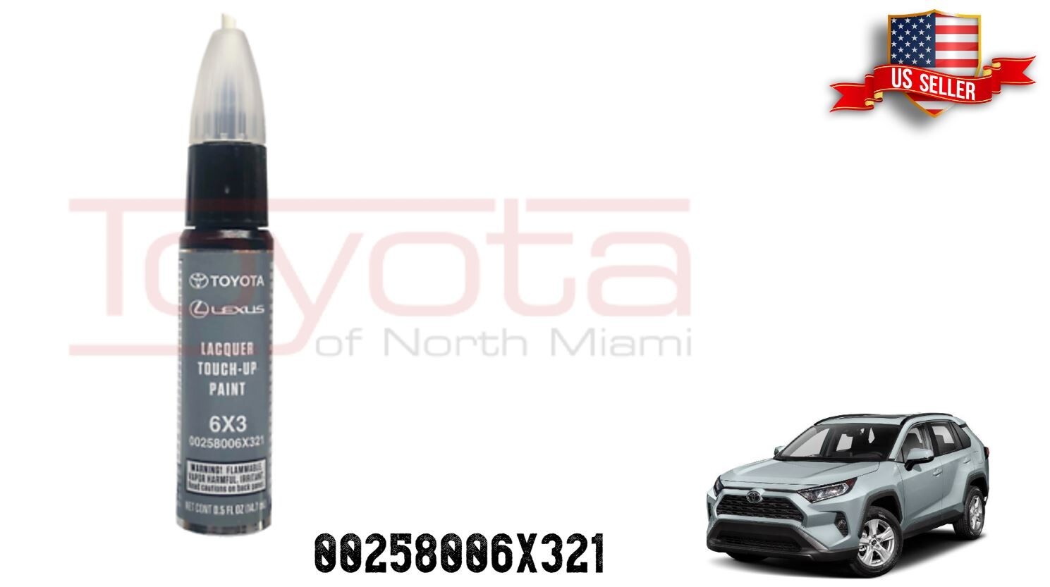 OEM Genuine Toyota Scion Lexus Touch Up Paint 6X3 Lunar Rock