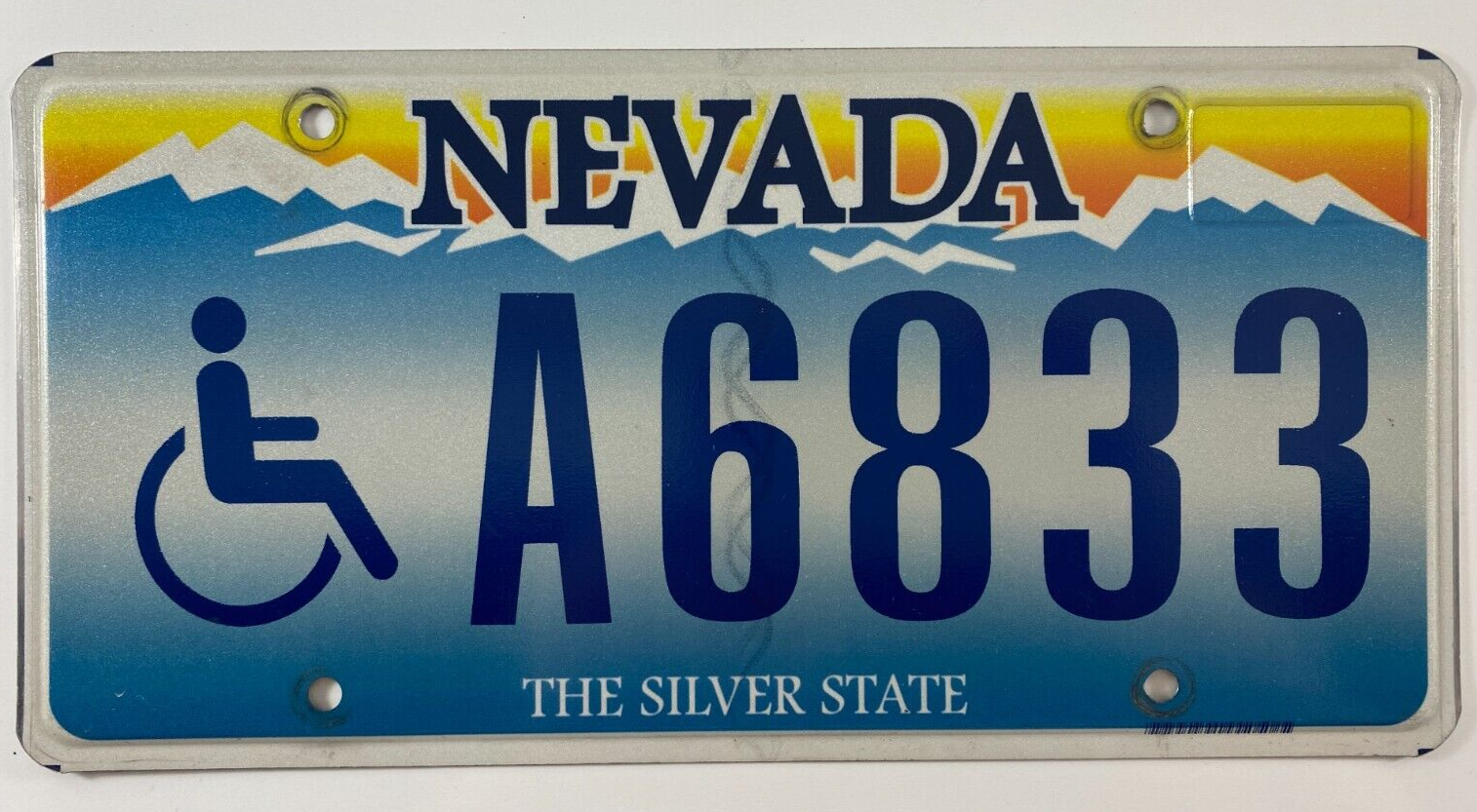 Expired Nevada The Silver State Handicap License Plate A6833