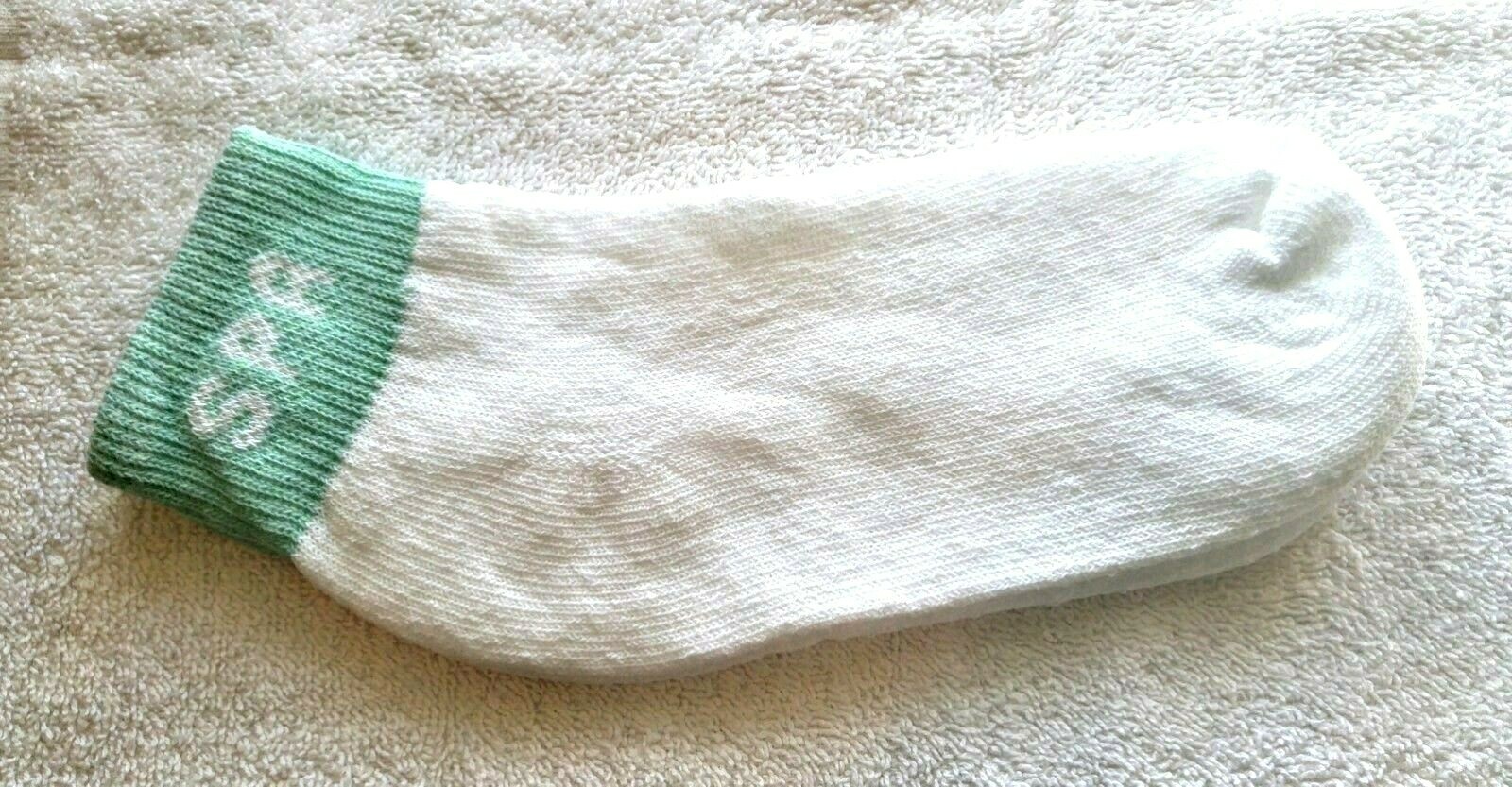 BeautiControl Spa Socks - Lot of 3 Pair - White & Green