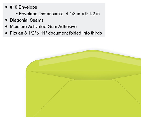 #10 Regular Envelope - Astrobright - 24# Terra Green 4 1/8 x 9 1/2 - Business of
