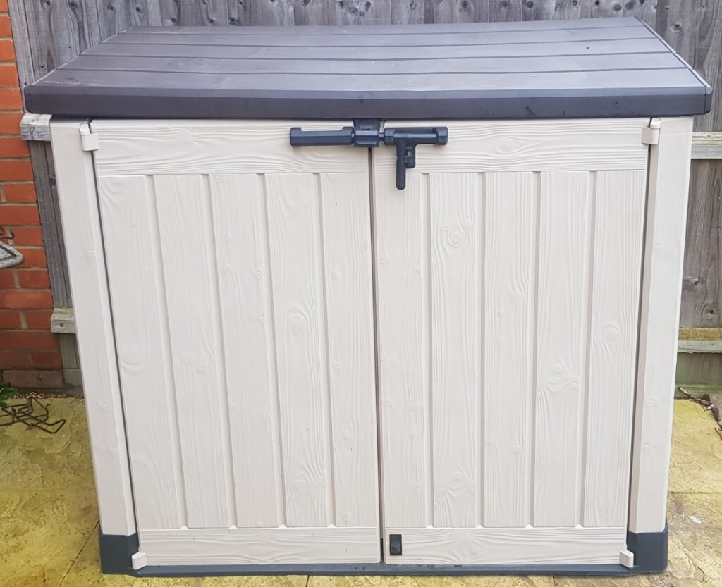 Keter Store It Out Max Plastic Garden & Wheelie Bin Storage Beige & Brown 4 X 5 Ft in