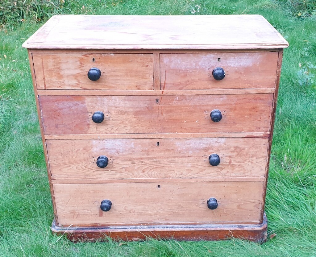 Antique Stripped Pine Chest of Drawers Victorian 19C Traditional Stora