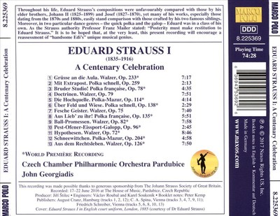JOHN GEORGIADIS / CZECH CHAMBER PHILHARMONIC ORCHESTRA EDUARD STRAUSS I: A CENTE