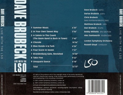 DAVE BRUBECK & THE LONDON SYMPHONY ORCHESTRA 80TH BIRTHDAY CONCERT: LIVE WITH TH