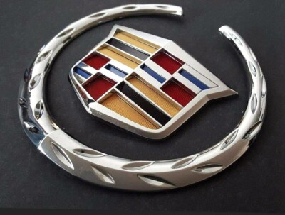 Cadillac Front Grille 6'' Emblem Hood Badge Logo Chrome Color Symbol New Ornament
