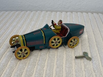 Vintage I-970 Tin Toy Car Jaya Wind Up Tin Toy W/Key