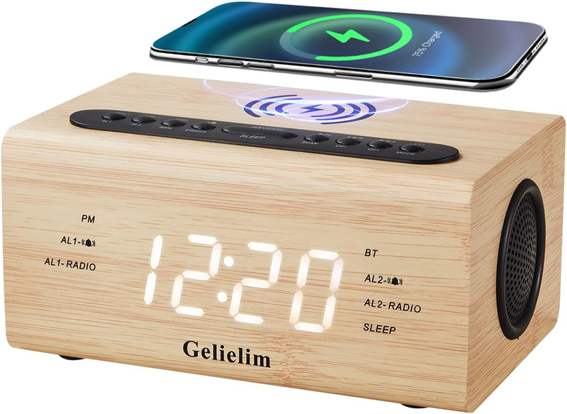 Fm Radio Wireless Charging Bluetooth Dual Alarm Usb