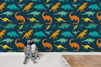 3D Dinosaur Pattern Wallpaper Wall Mural Removable Self-adhesive Sticker 201