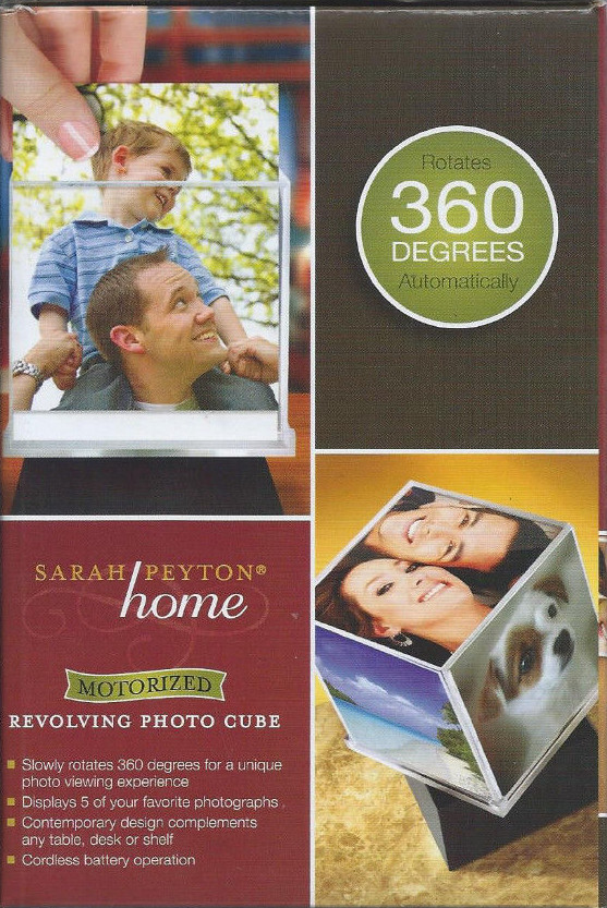 New Revolving Photo Cube Motorized Rotates 360 Degrees-sarah Peyton 4x4