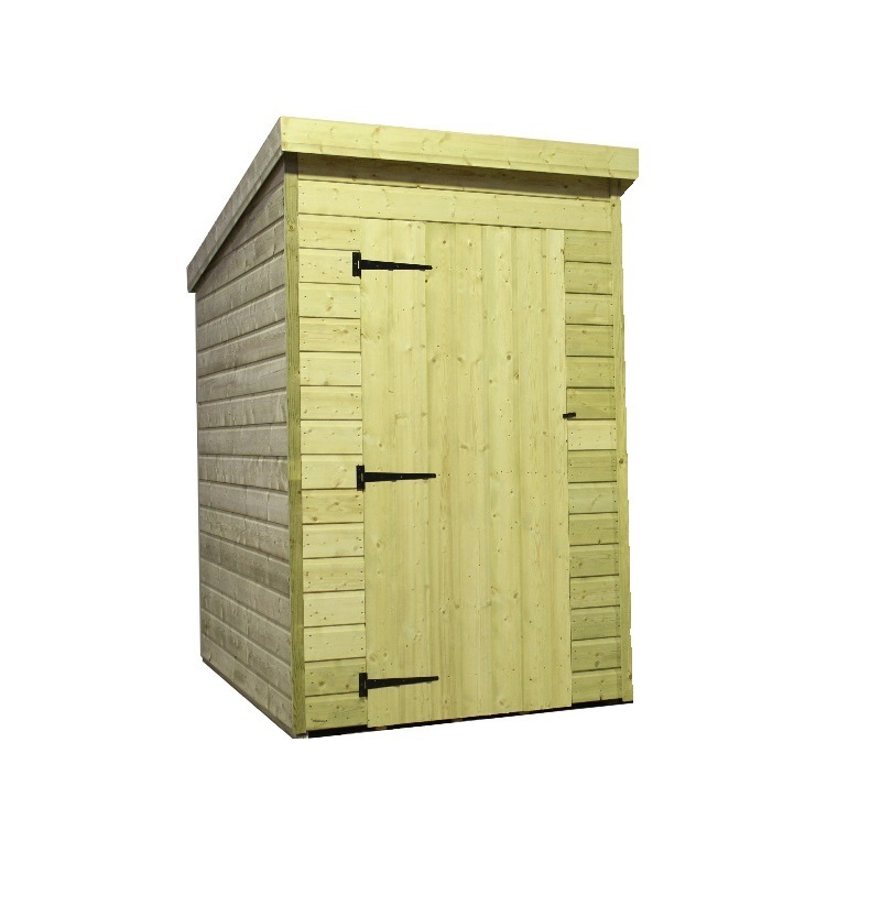 4x3 garden shed shiplap pent roof tanalised pressure